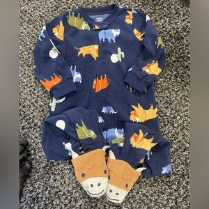 Carters Fleece Buffalo Western Onesie